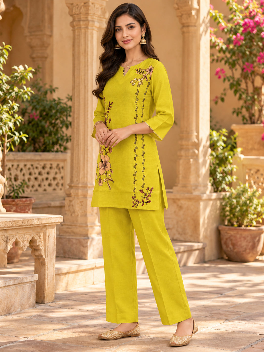 Chanderi Silk Yellow Co-Ord Set
