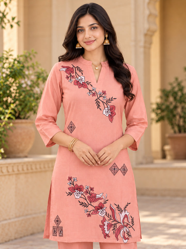 Chanderi Silk  Pink Co-Ord Set