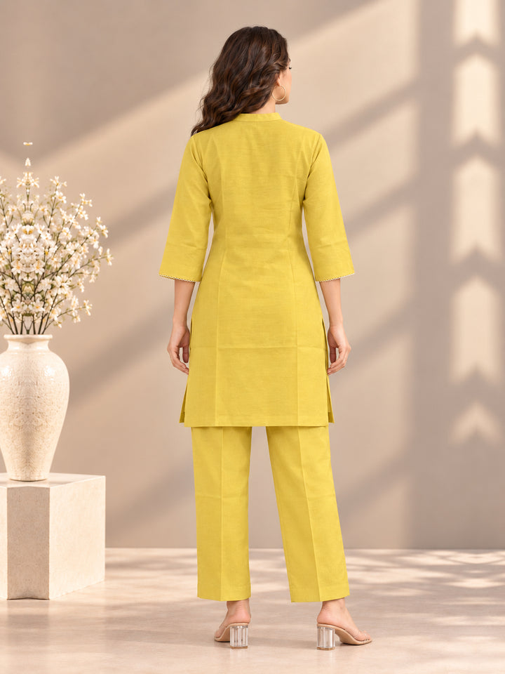 Chanderi Silk Yellow  Co-Ord Set