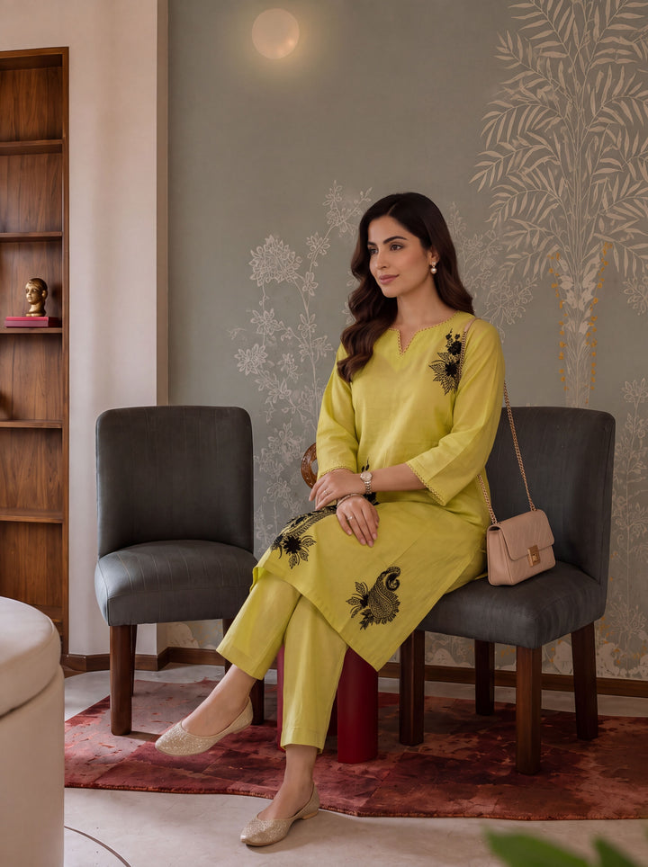 Chanderi Silk Yellow Co-Ord Set