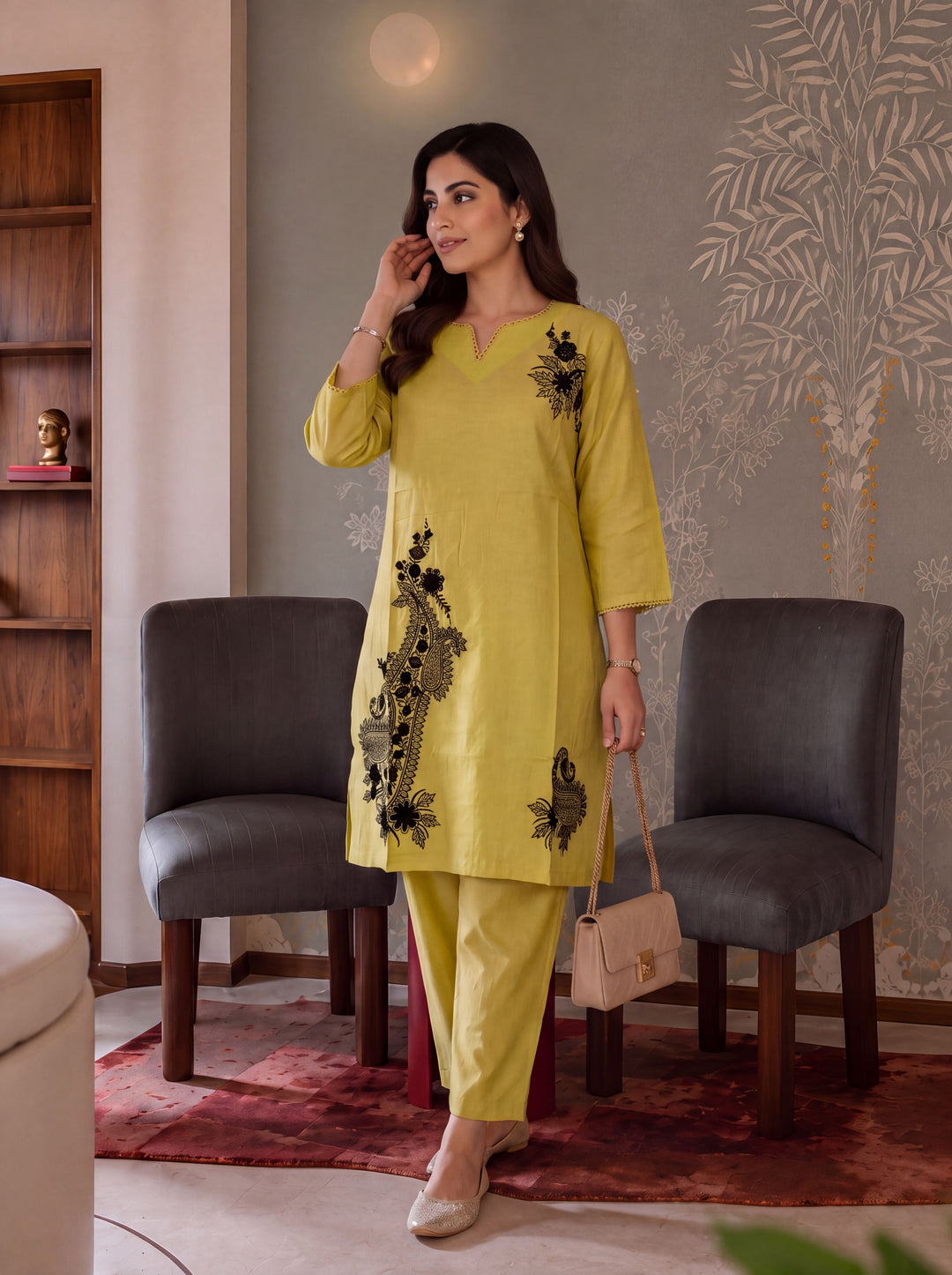 Chanderi Silk Yellow Co-Ord Set