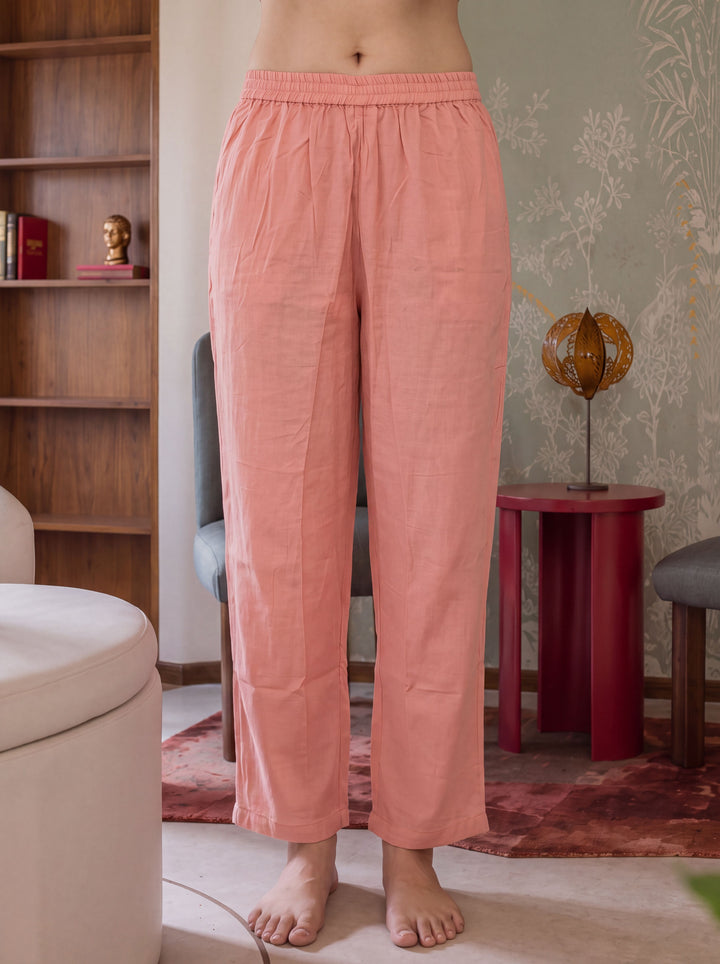 Chanderi Silk  Peach Co-Ord Set