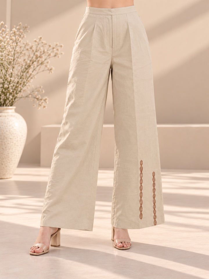 Beige Mul Chanderi Co-Ord Set