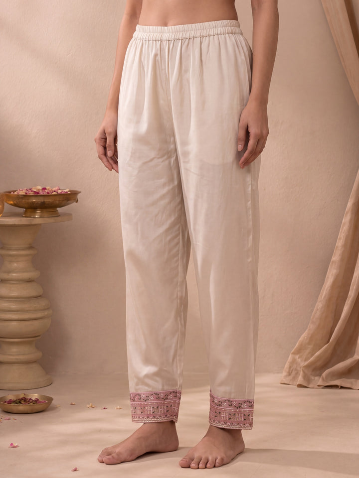 Beige Hot Silk Straight Kurta Salwar Dupatta Set