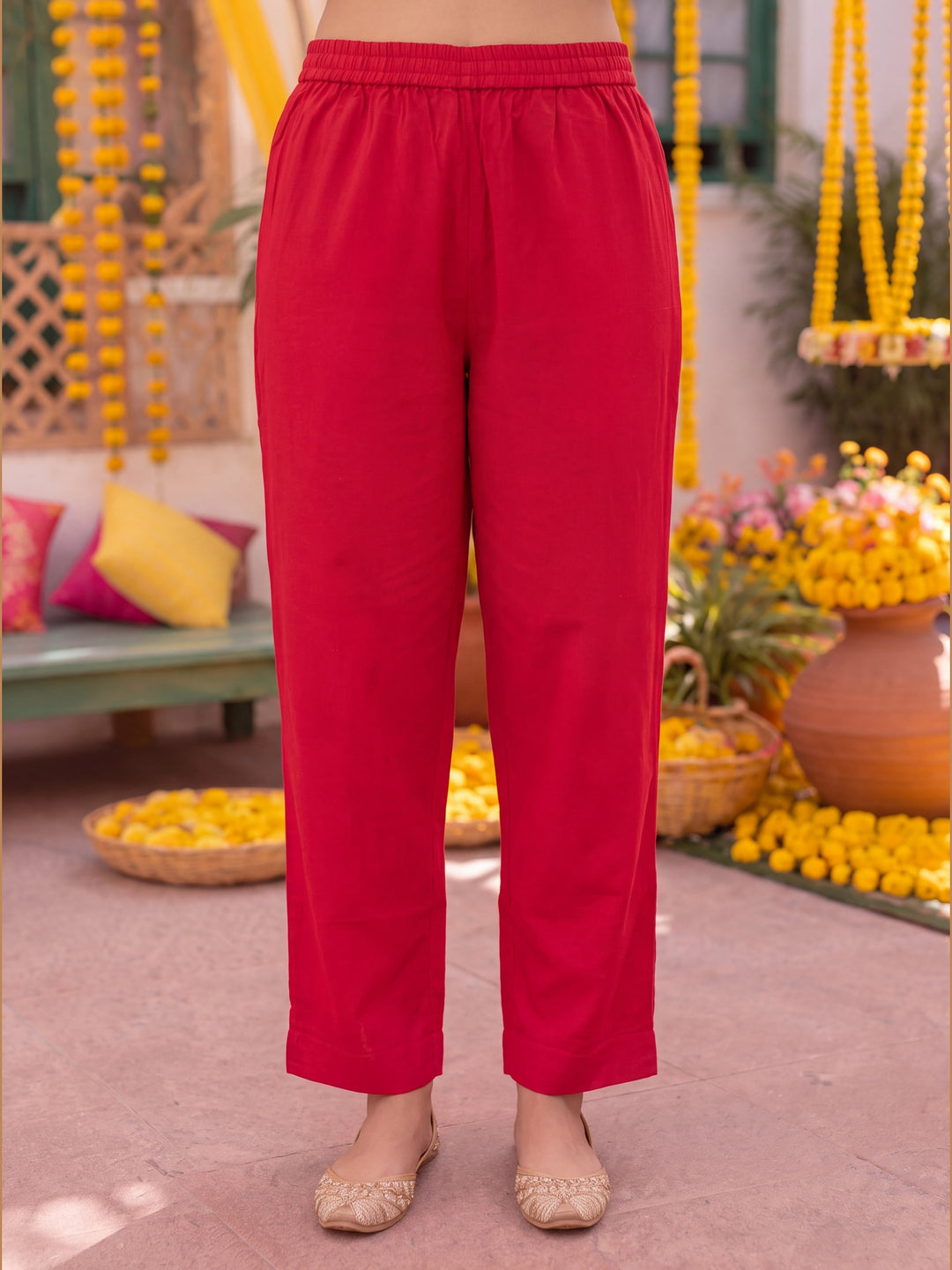 Pink Mal Chanderi Kurta Dupatta Pant Set