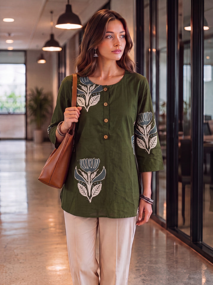 Green Cotton Top