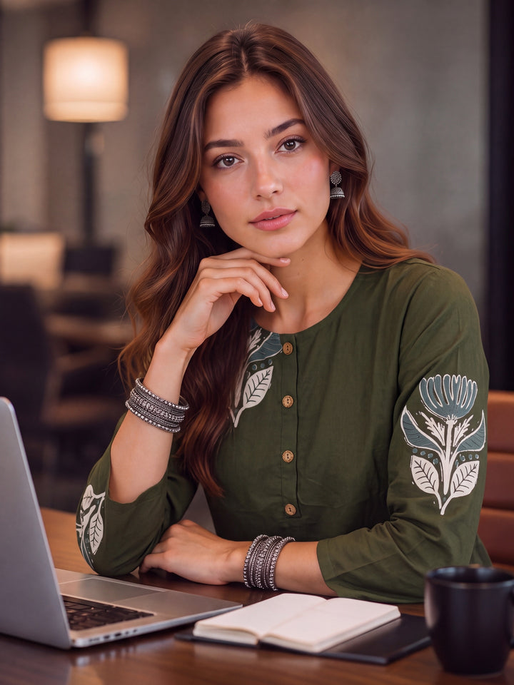 Green Cotton Top