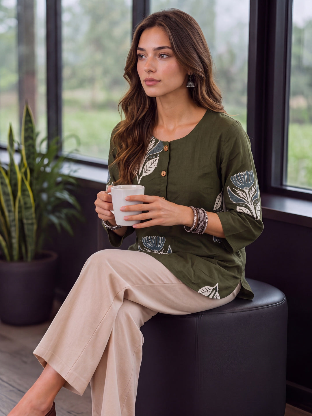 Green Cotton Top
