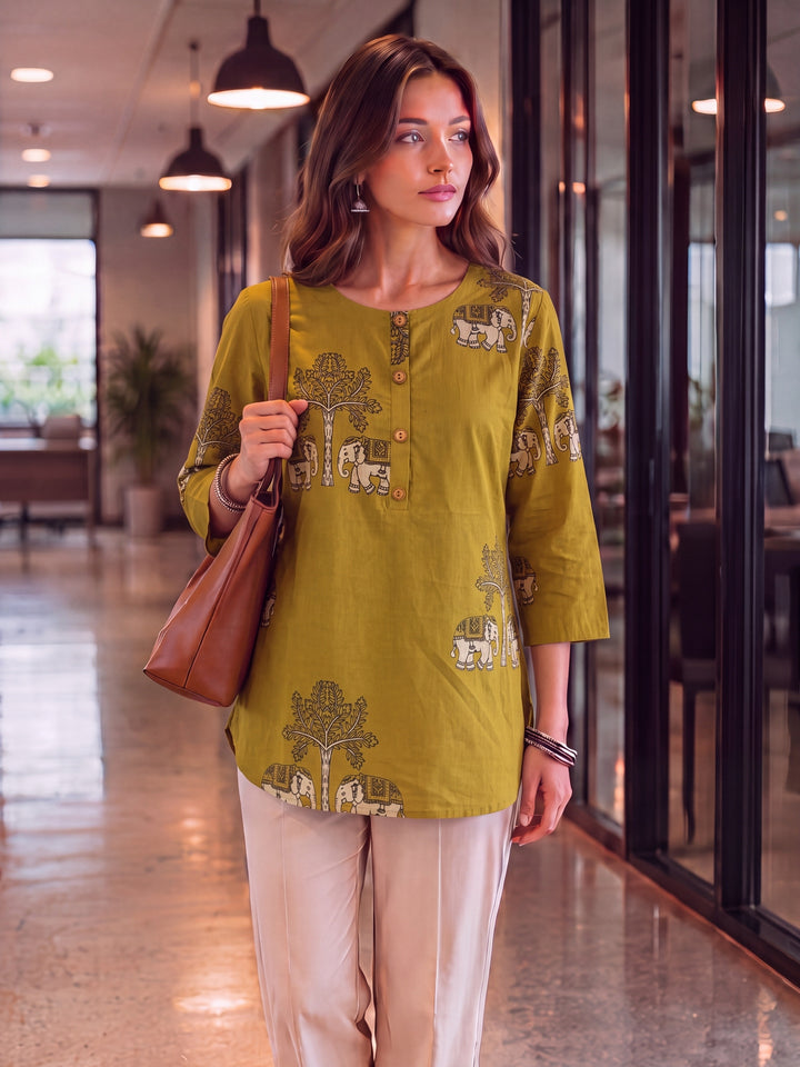 Lime Green Cotton Top