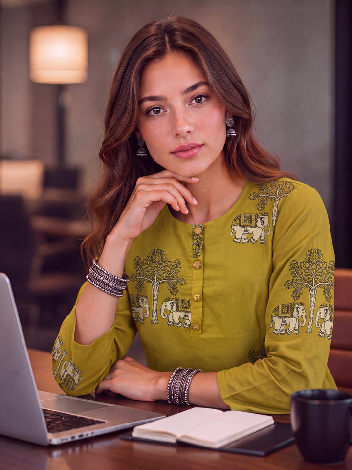 Lime Green Cotton Top