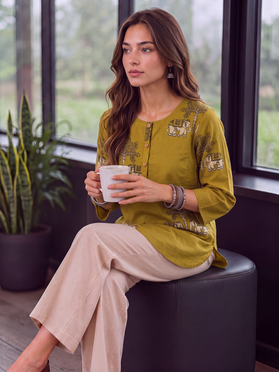 Lime Green Cotton Top