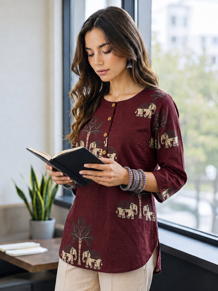 Maroon Cotton Top