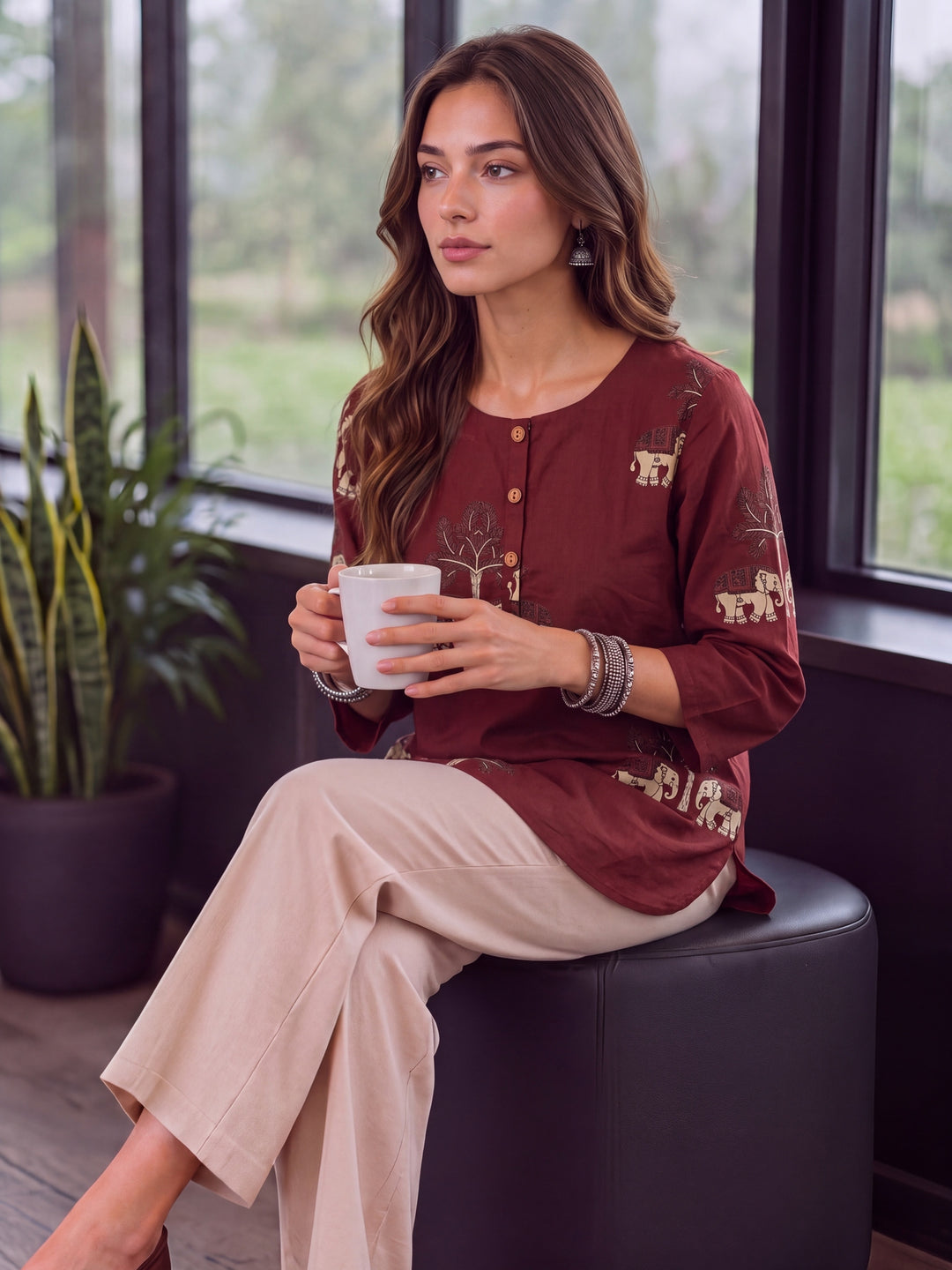 Maroon Cotton Top