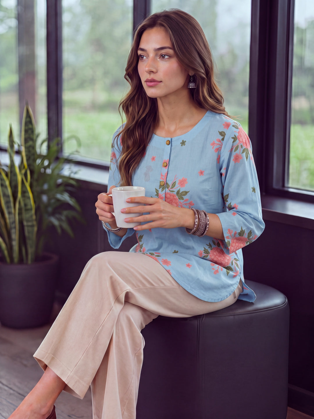 Blue Cotton Top