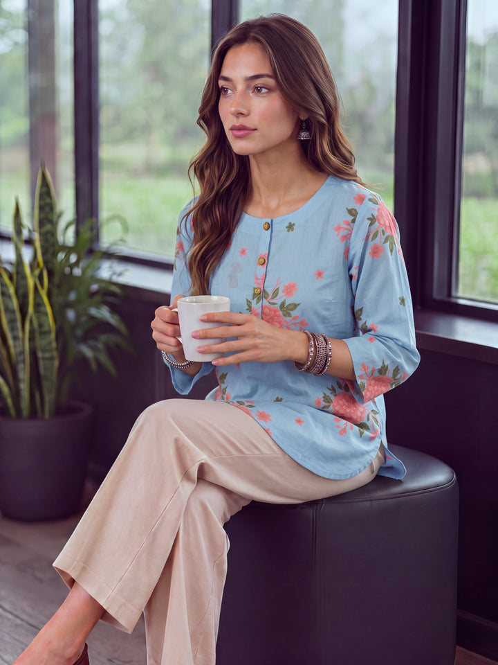 Blue Cotton Top