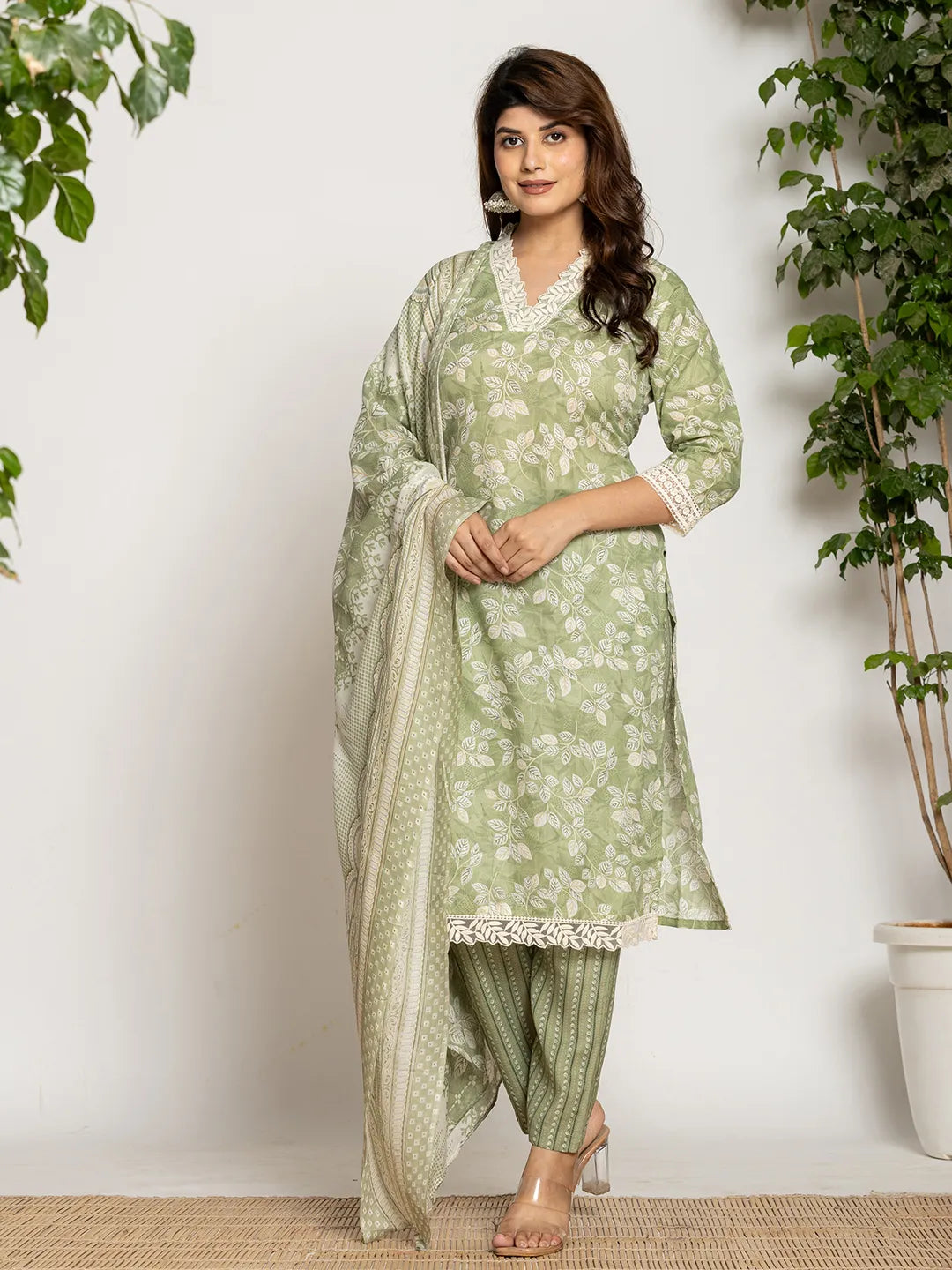 Green dupatta pant setoffline_sku-69-Yufta Store-A228SKDGR