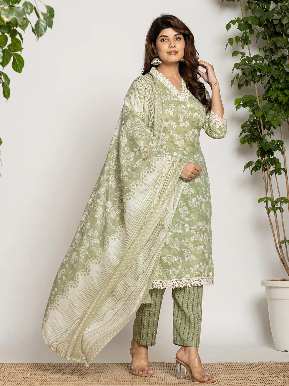 Green dupatta pant setoffline_sku-69-Yufta Store-A228SKDGR