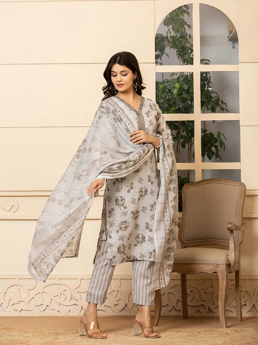 beige kurta dupatta pant setoffline_sku-84-Yufta Store-A233SKDBG