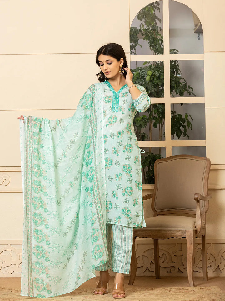 green kurta dupatta pant setoffline_sku-81-Yufta Store-A233SKDGR