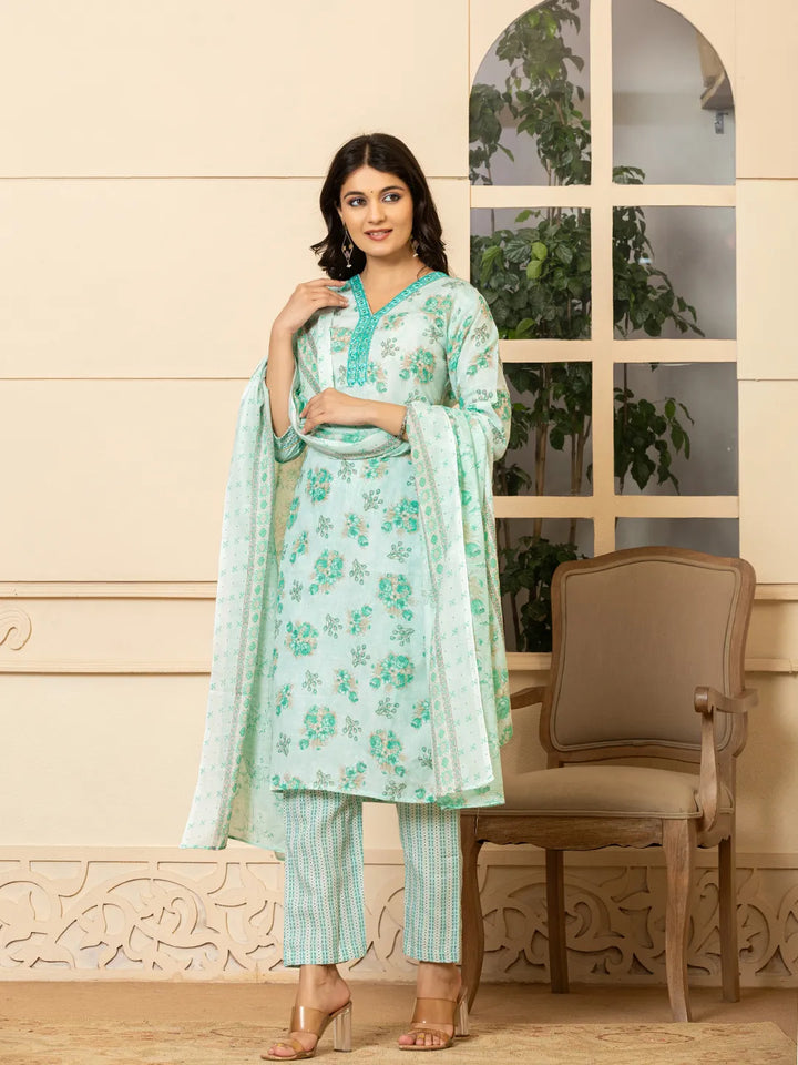 green kurta dupatta pant setoffline_sku-81-Yufta Store-A233SKDGR