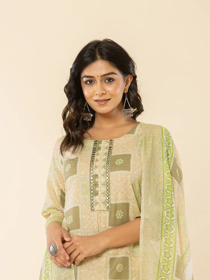 green kurta dupatta pant setoffline_sku-87-Yufta Store-A234SKDGR