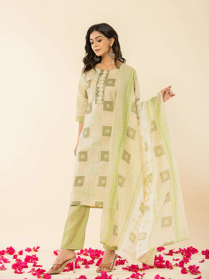 green kurta dupatta pant setoffline_sku-87-Yufta Store-A234SKDGR