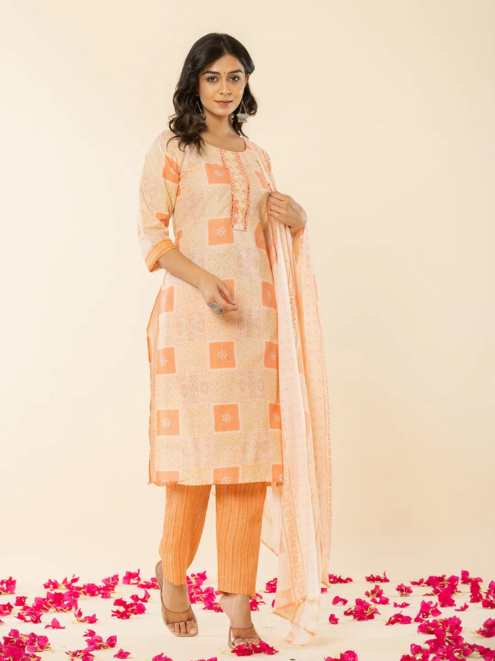 n orange kurta dupatta pant setoffline_sku-88-Yufta Store-A234SKDOR