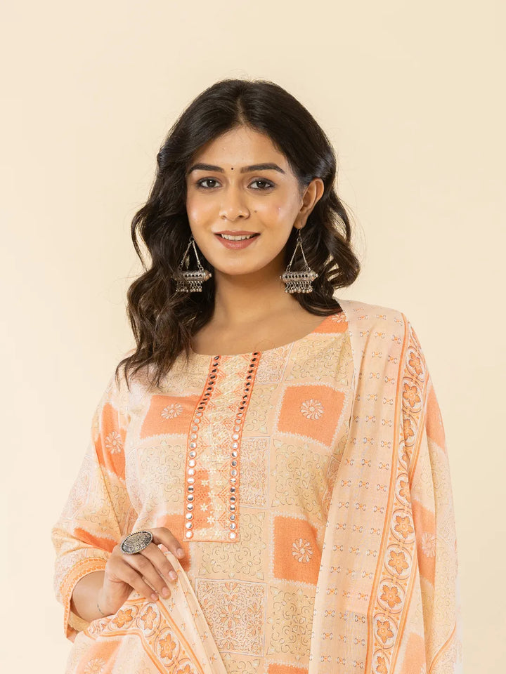 n orange kurta dupatta pant setoffline_sku-88-Yufta Store-A234SKDOR