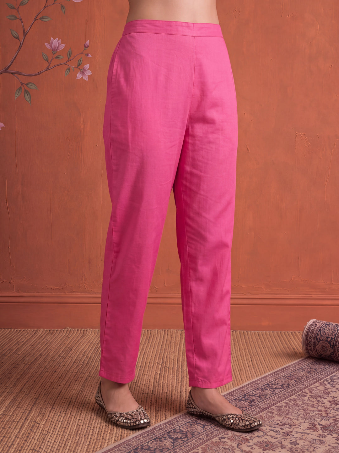 Silk Pink Kurta Dupatta Pant Set