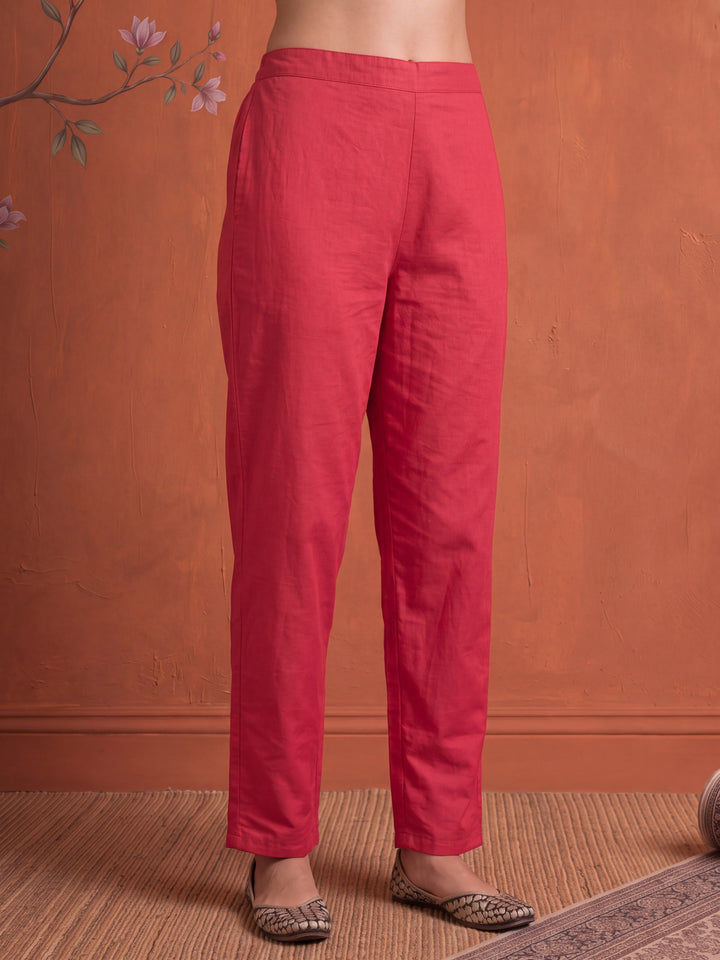 Silk Peach Kurta Dupatta Pant Set
