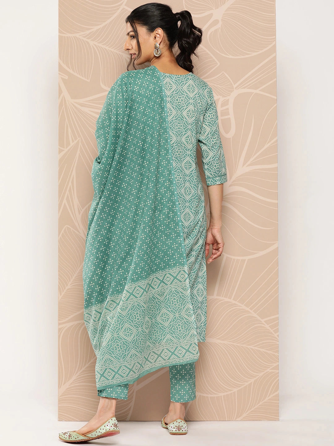 Bandhani Cotton Kurta Dupatta Set-Yufta Store-1244SKDGRS