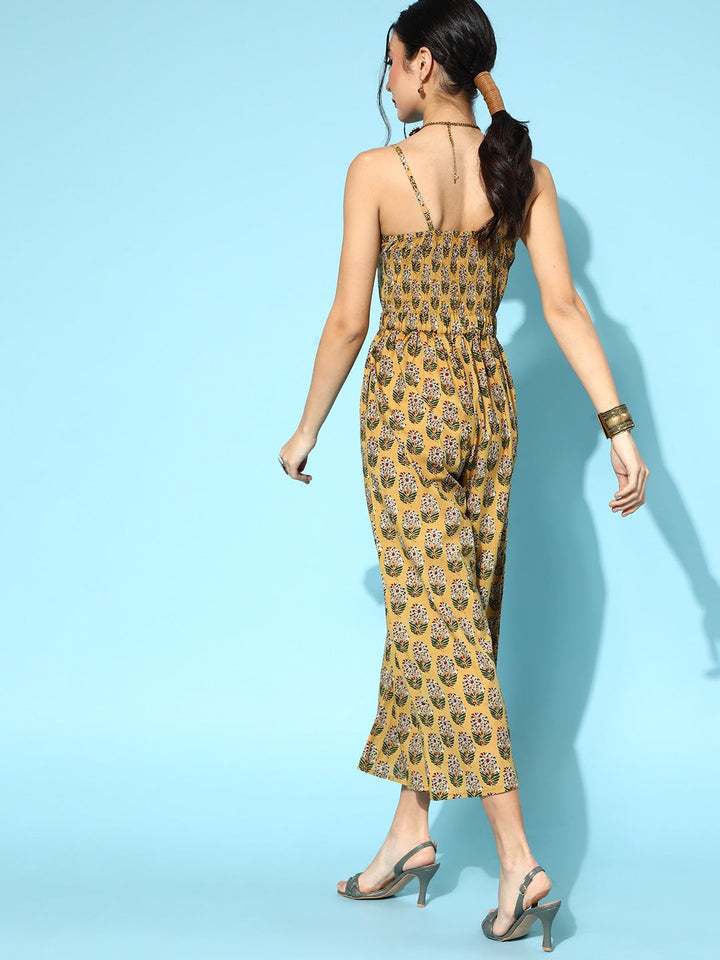 Beige Printed Jumpsuit-Yufta Store-9547JSMSS