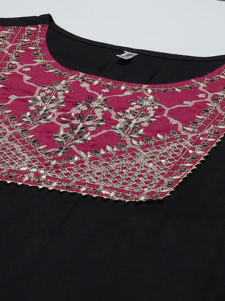 Black & Pink Yoke Design-Yufta Store-9441SKDBKS