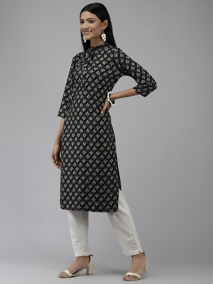 Black Printed Kurta-Yufta Store-2748KURBKS