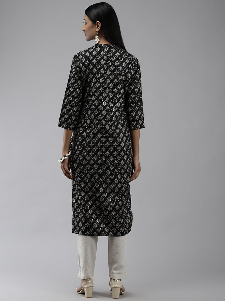 Black Printed Kurta-Yufta Store-2748KURBKS