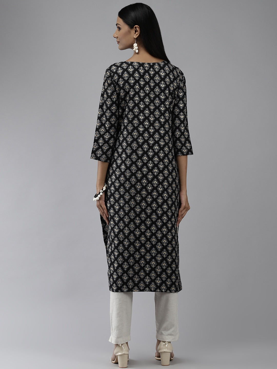 Black Printed Kurta-Yufta Store-2749KURBKS