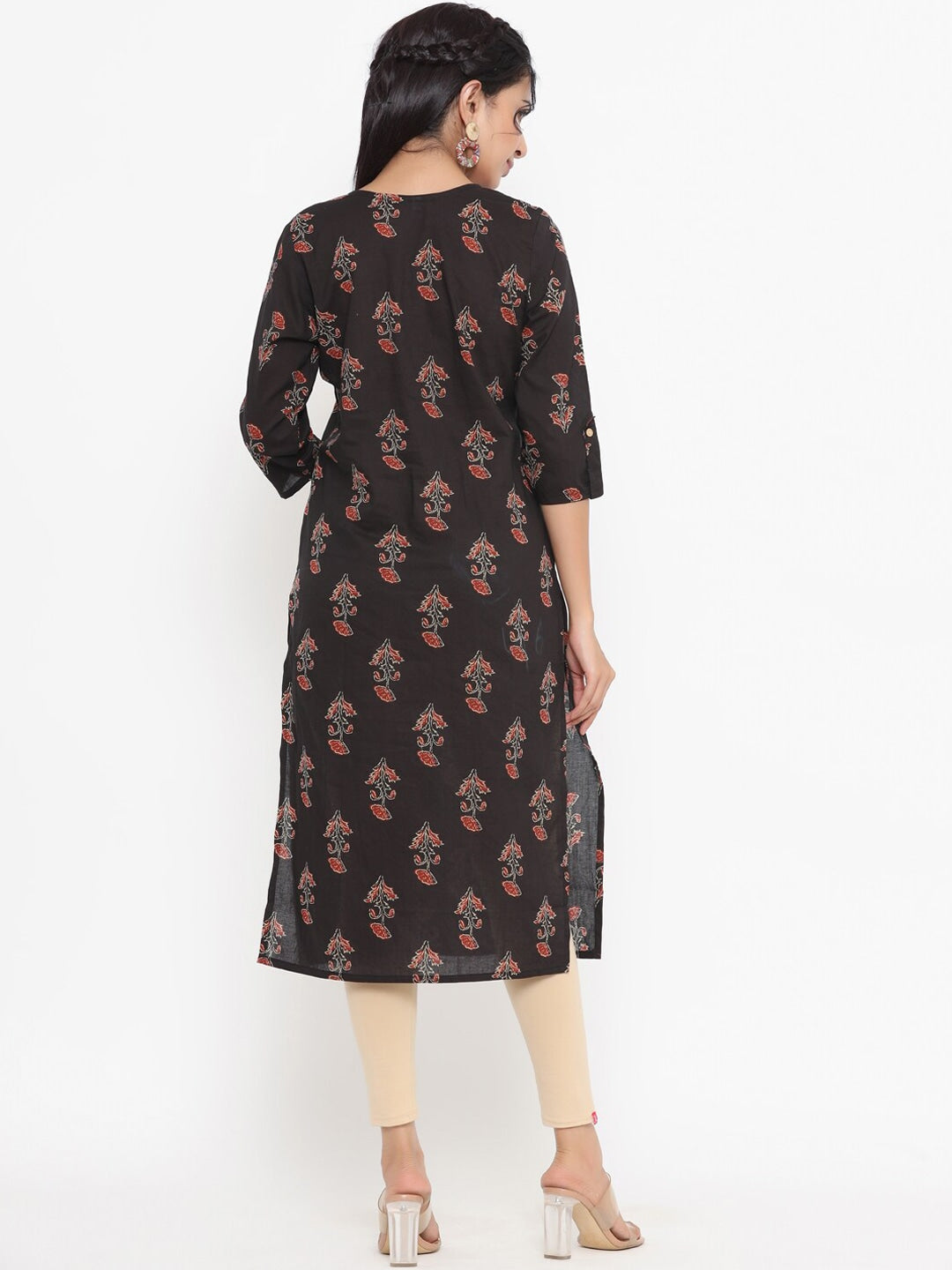 Black Printed Kurta-Yufta Store-4730KURBKS