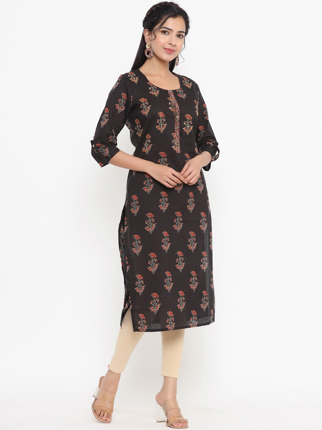 Black Printed Kurta-Yufta Store-4730KURBKS