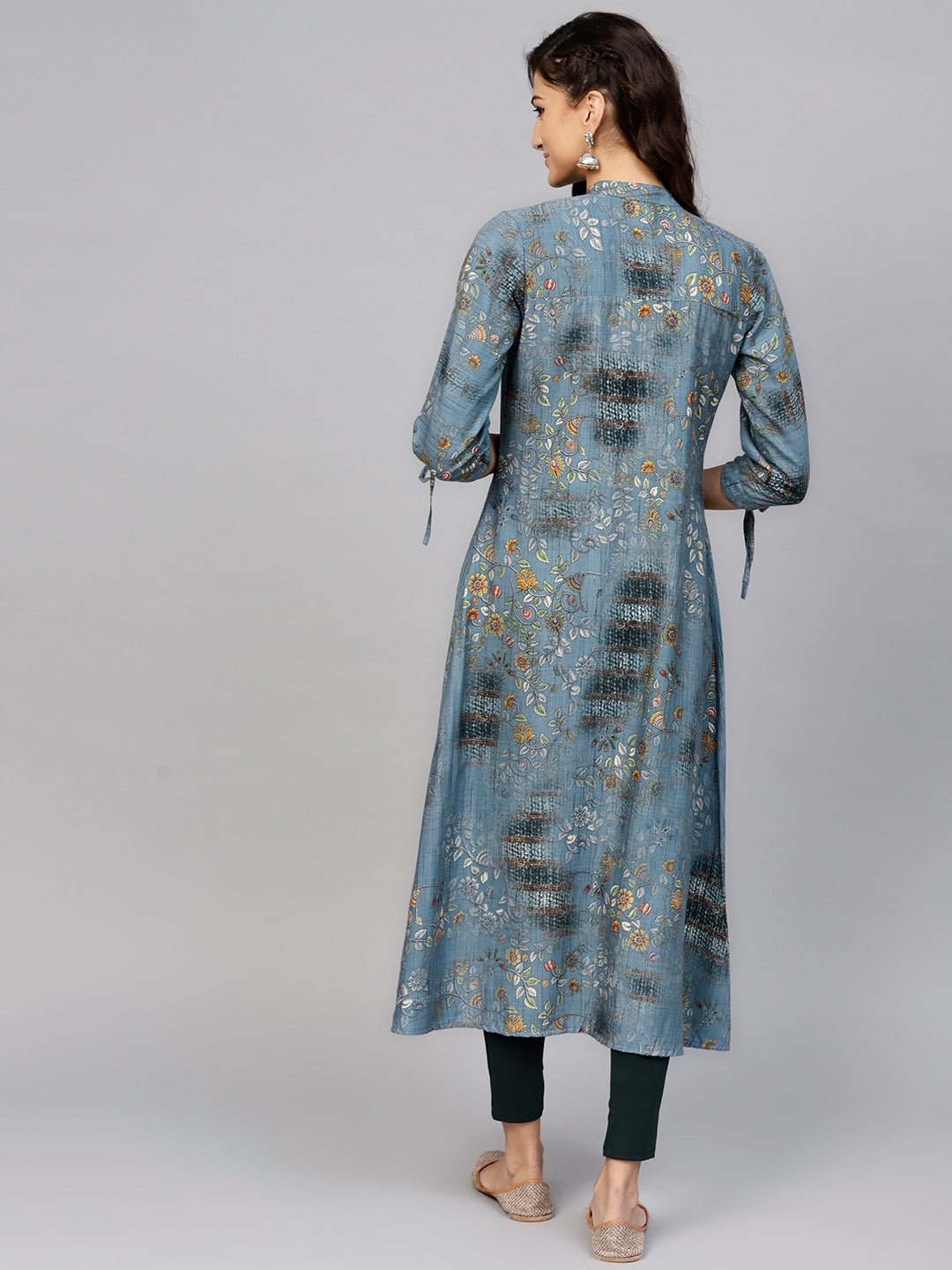 Blue A-Line Kurta-Yufta Store-YUFNKU1874BS