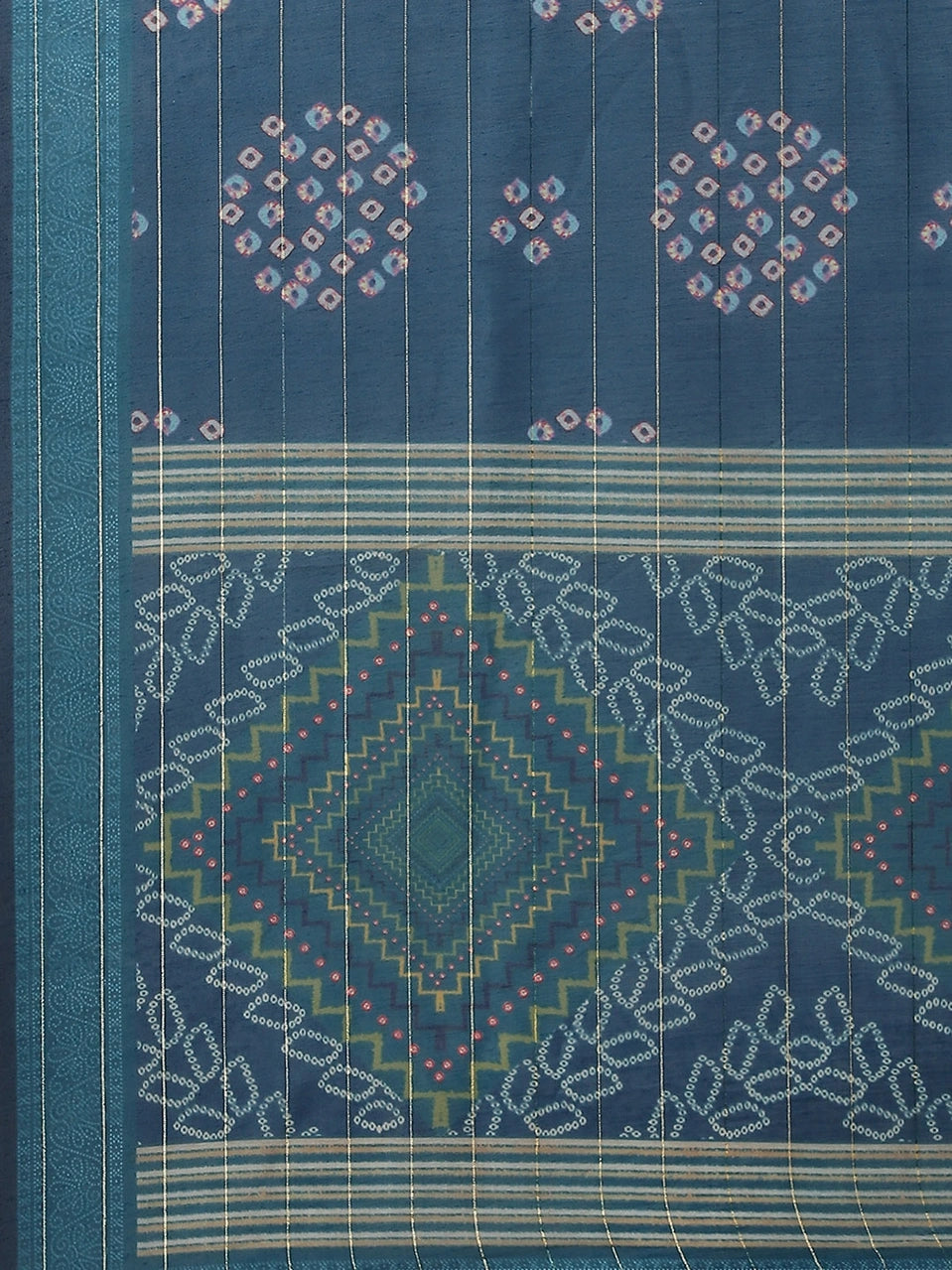 Blue Bandhani Printed Dupatta Set-Yufta Store-9343SKDBLS