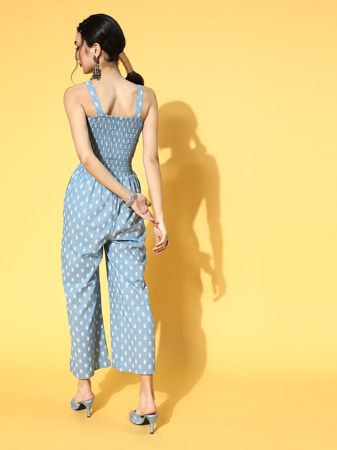 Blue Printed Jumpsuit-Yufta Store-9550JSSBS