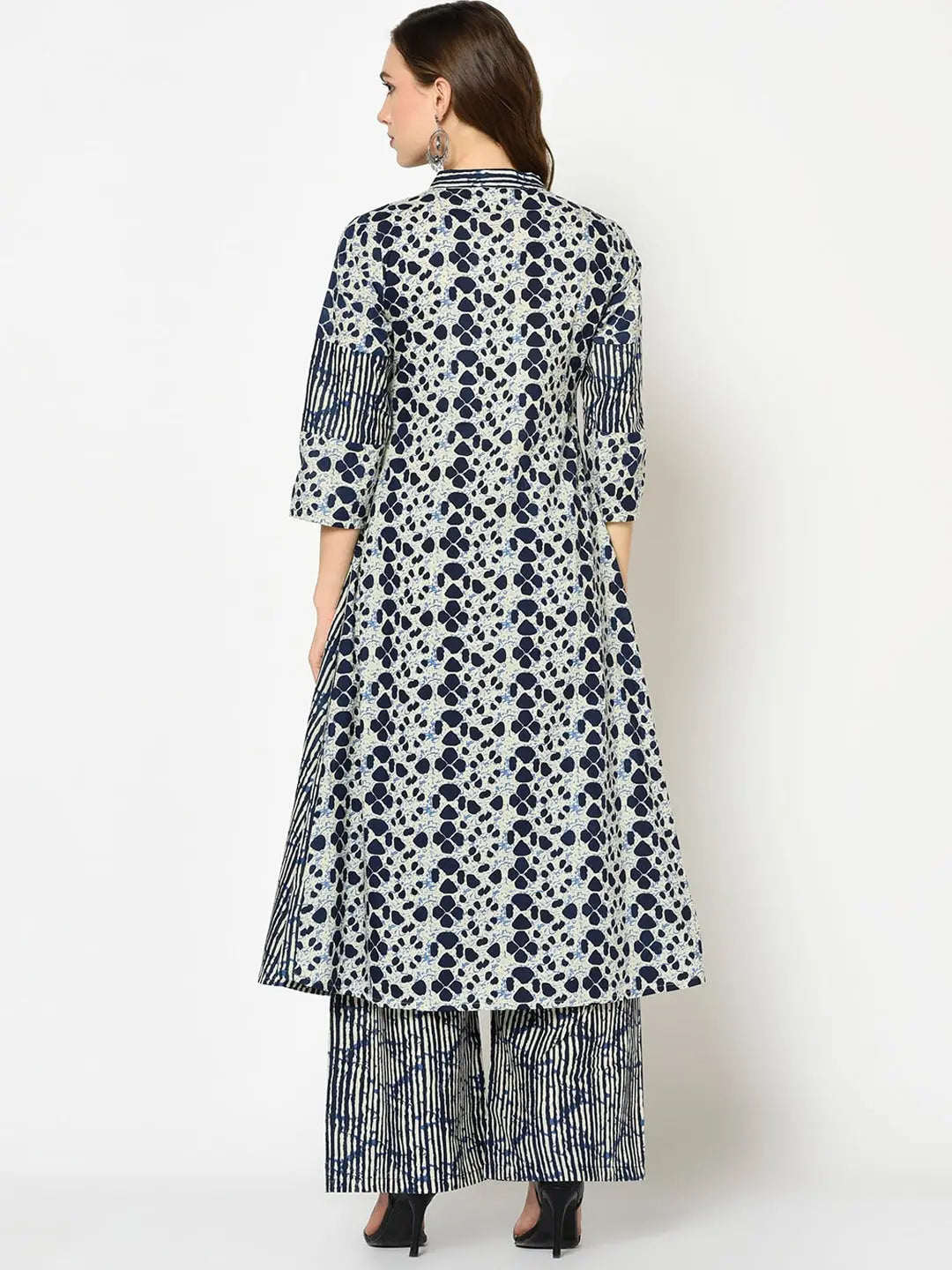 Blue Printed Kurta Set-Yufta Store-7623SETBLS