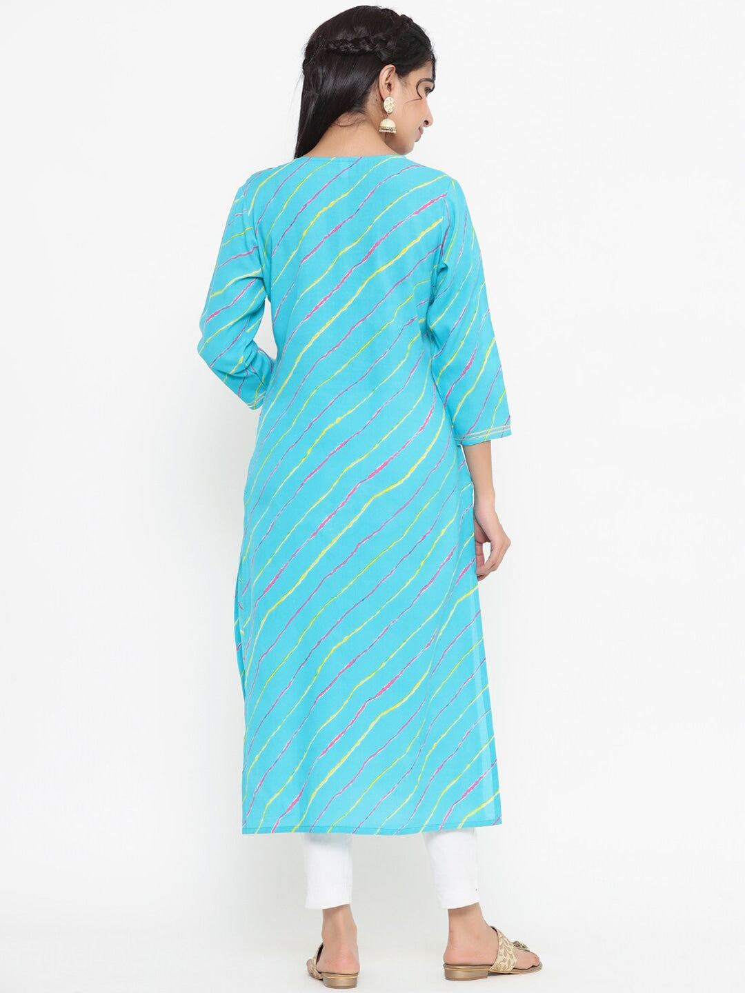 Blue Printed Kurta-Yufta Store-9763KURSBS