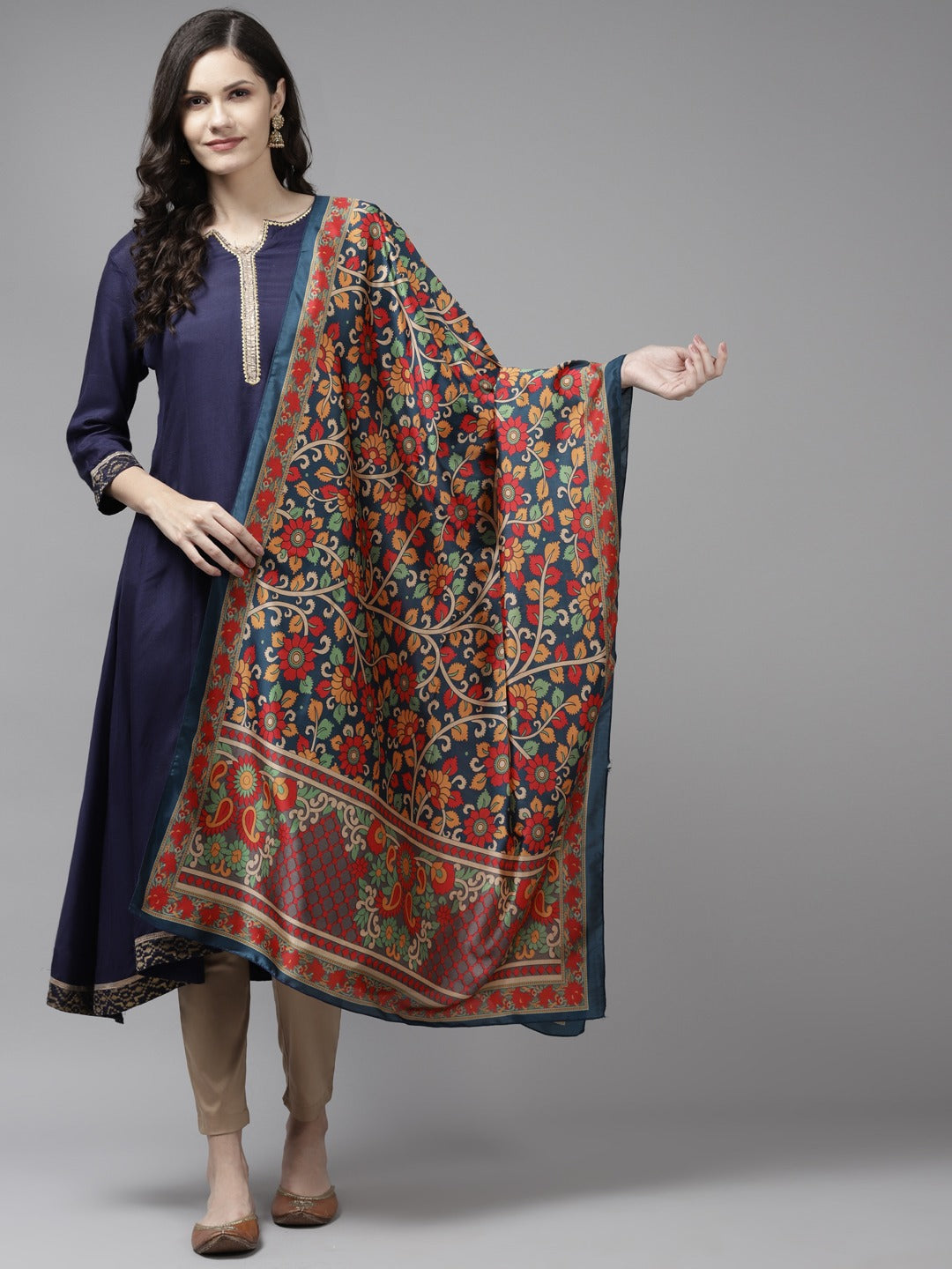 Blue Woven Design Dupatta-Yufta Store-9430DPTBL