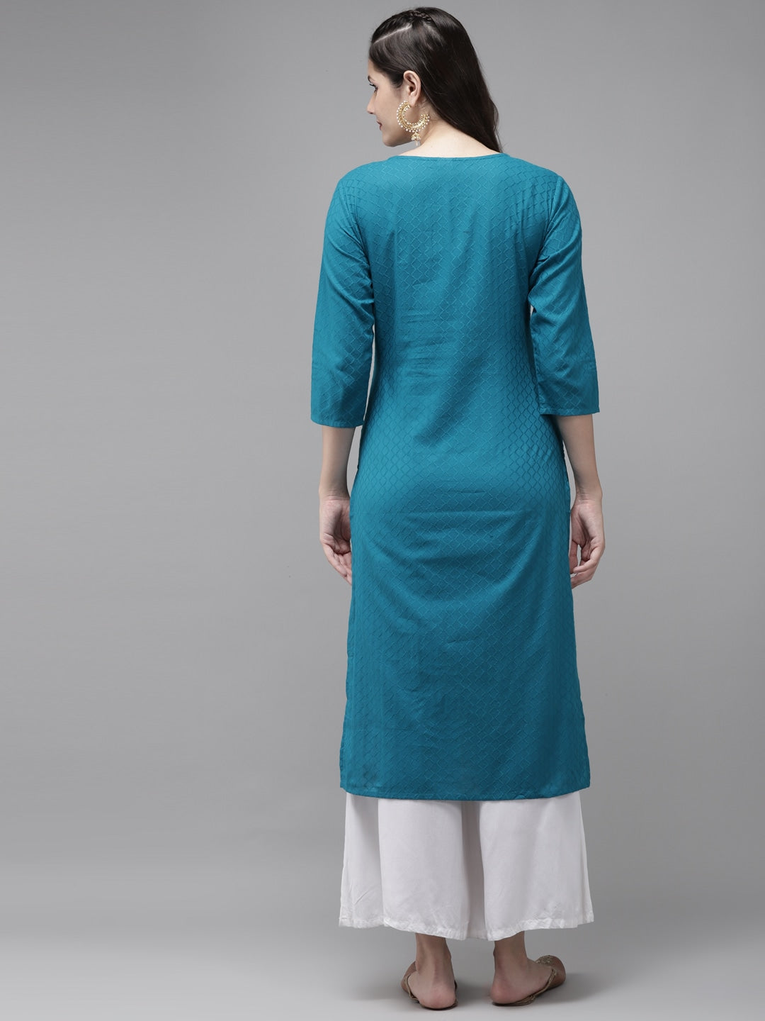 Blue Yoke Design Kurta-Yufta Store-7883KURRGS