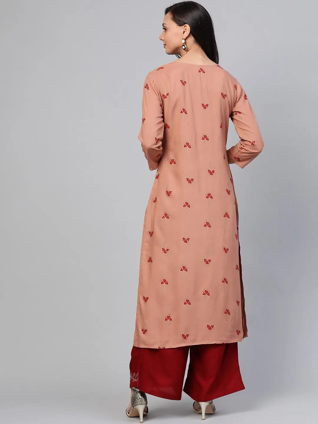 Brown Straight Kurta-Yufta Store-7427KURRTS