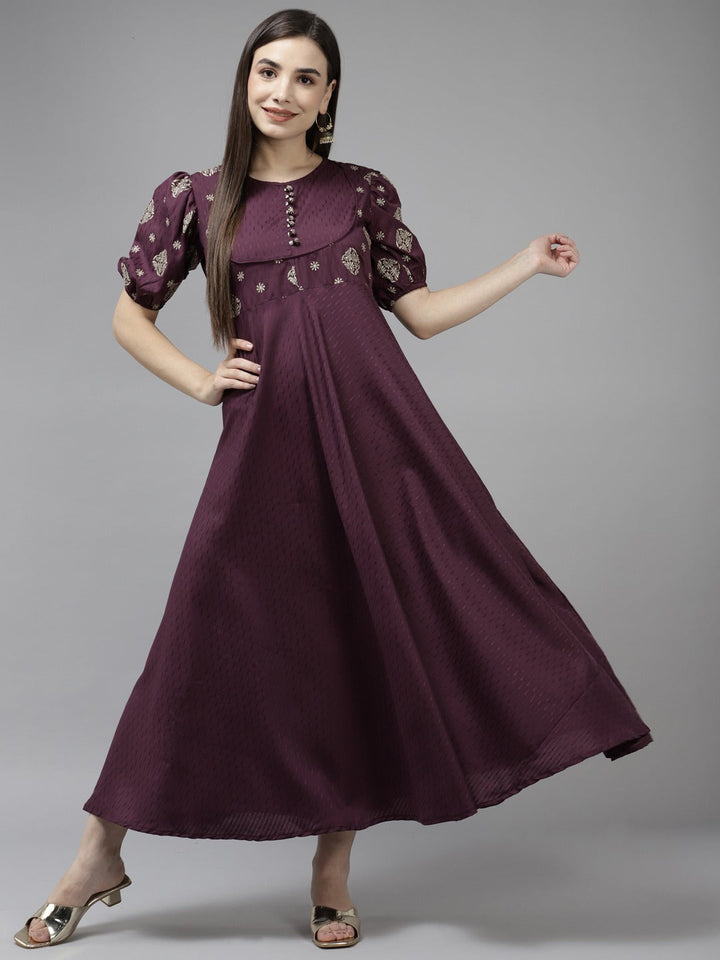 Burgundy Maxi Dress-Yufta Store-9835DRSBUGS