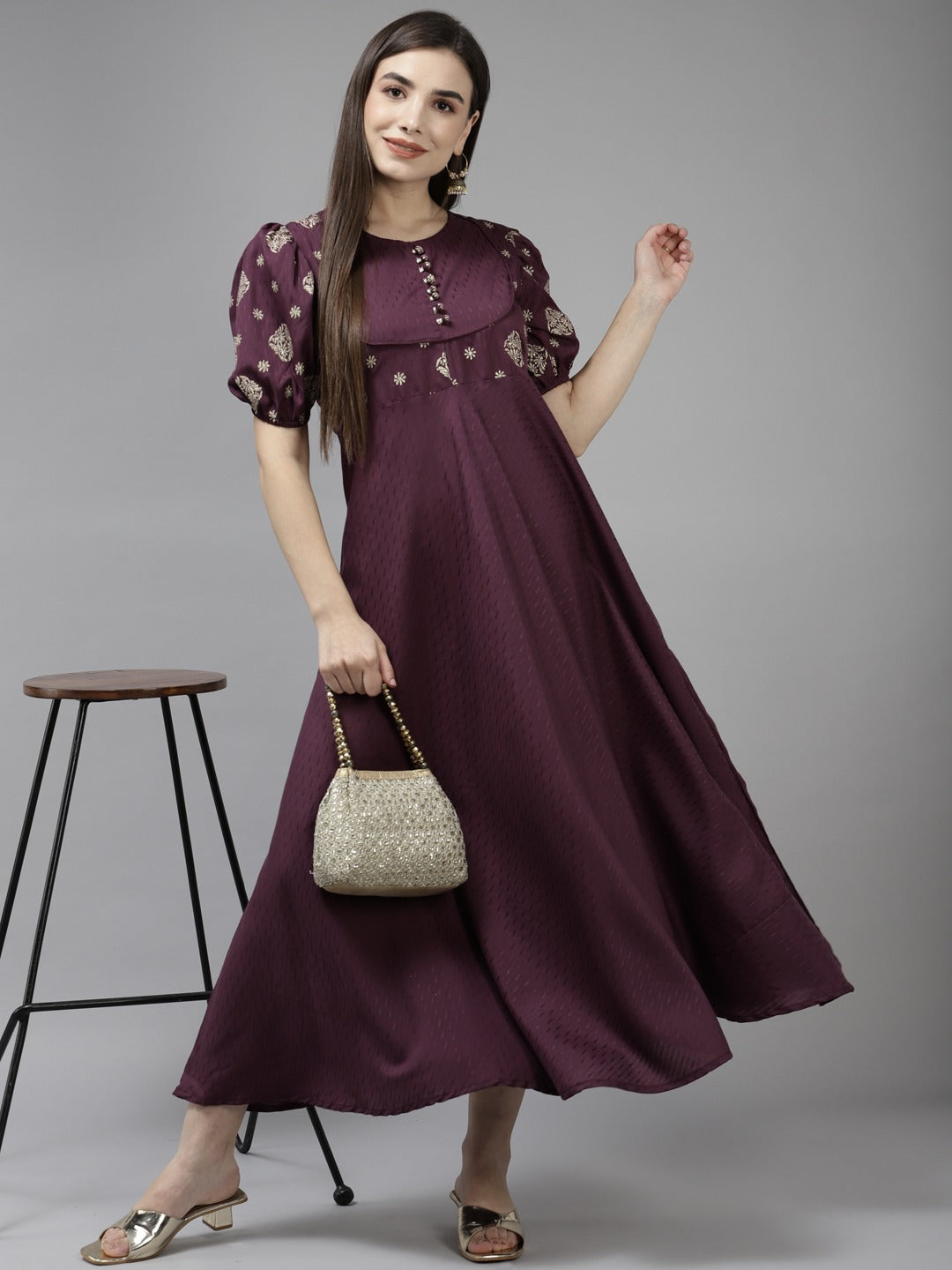 Burgundy Maxi Dress-Yufta Store-9835DRSBUGS