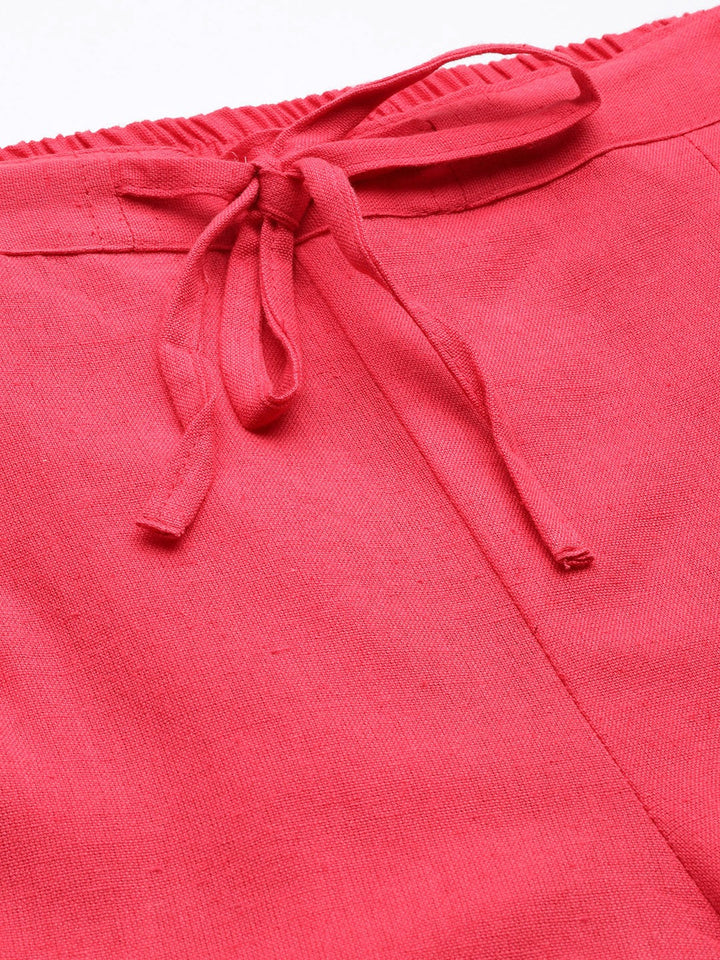 Coral Pink Trousers-Yufta Store-4206PNTPCS