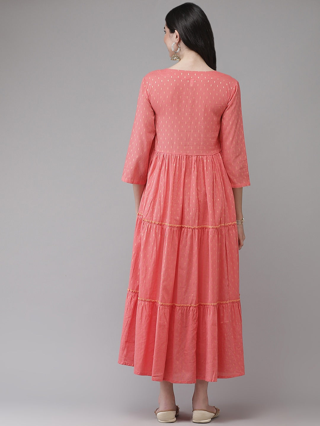 Coral Tired Dress-Yufta Store-3607DRSPKM